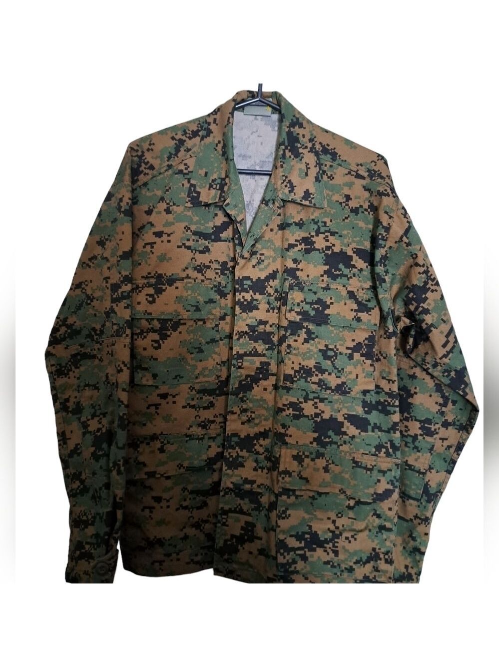 VTG ROTHCO ULTRA FORCE B.D.U digital CAMO army marine button shirt jacket Men LG